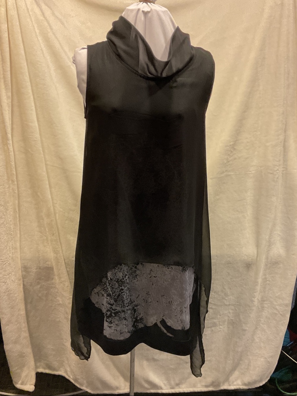 Simply Couture Black Sheer Tunic Top